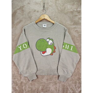 Universal Studios Japan Super Mario Yoshi Knit Sweater Embroidered Yoshi Graphic